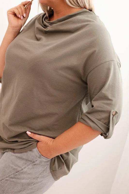 Bluzka plus size z  dekoltem wodnym ( r. 46-54)       
