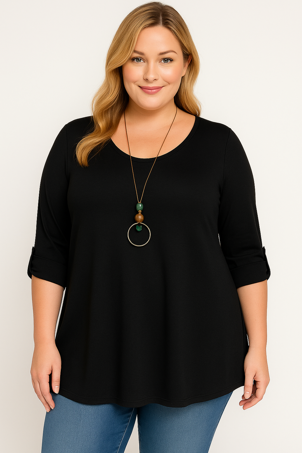 Tunika Plus Size z wisiorkiem ( 45-50)   