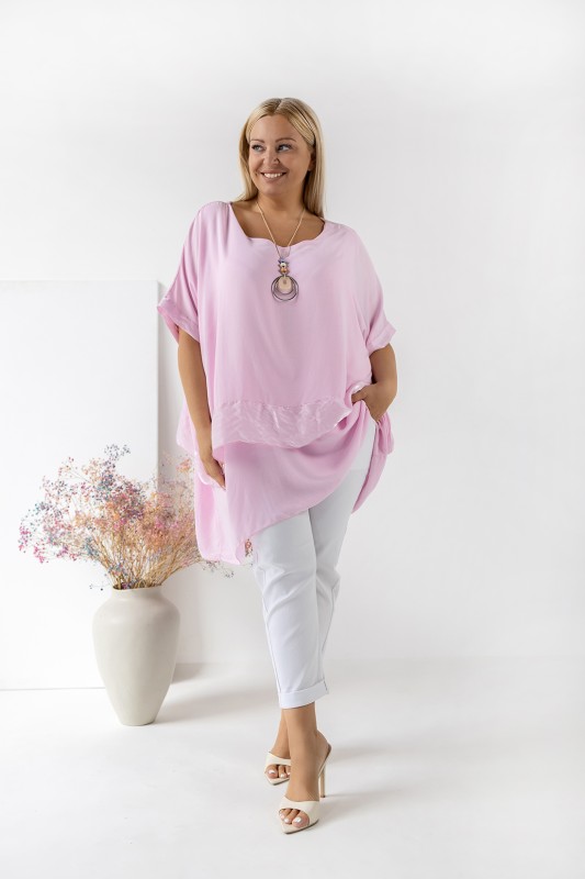Asymetryczna bluzka plus size oversize – 100% wiskoza ( 48-56)
