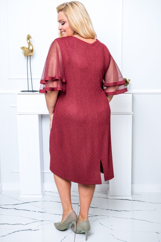 Sukienka plus size  Karmen #10 z błyszczącą nitką ( r. 48-56)  