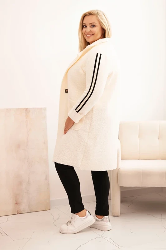 Płaszcz  Plus Size ze sztucznego baranka z kieszeniami ( r. 44-50) 