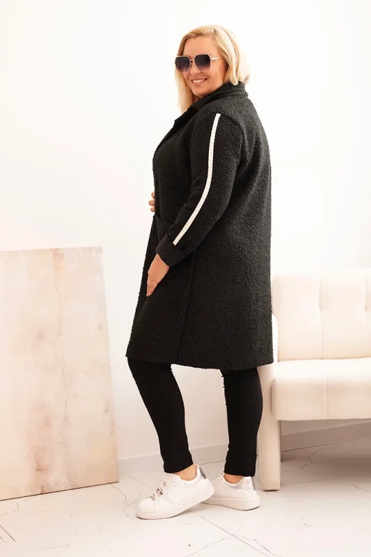 Płaszcz  Plus Size ze sztucznego baranka z kieszeniami ( r. 44-50)  