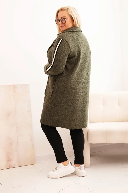 Płaszcz  Plus Size ze sztucznego baranka z kieszeniami ( r. 44-50)  