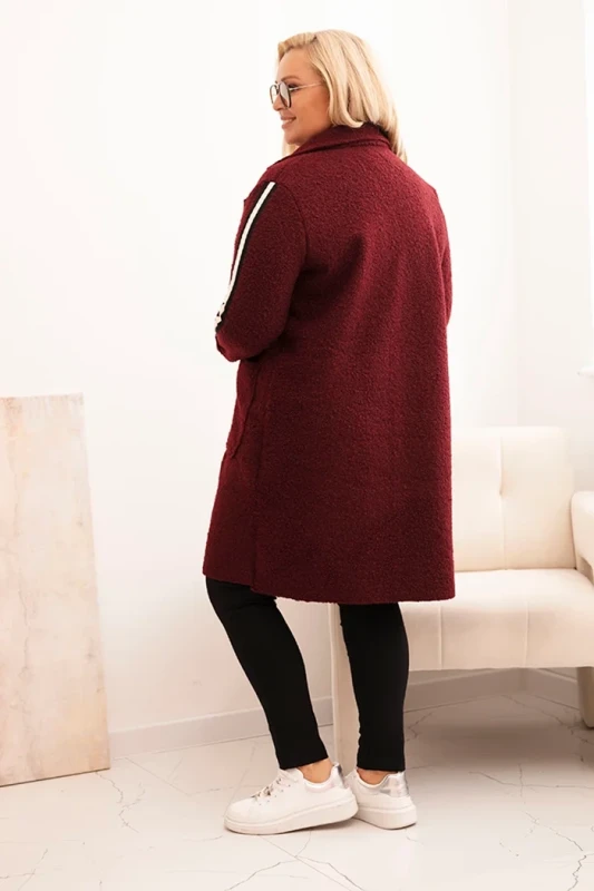 Płaszcz  Plus Size ze sztucznego baranka z kieszeniami ( r. 44-50) 