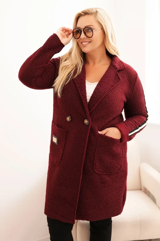 Płaszcz  Plus Size ze sztucznego baranka z kieszeniami ( r. 44-50) 