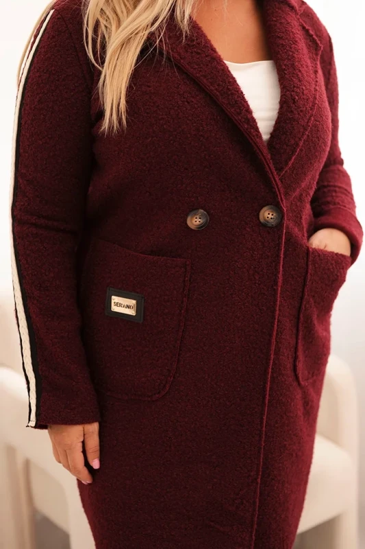 Płaszcz  Plus Size ze sztucznego baranka z kieszeniami ( r. 44-50) 
