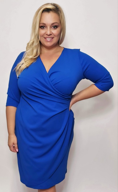 Sukienka plus size - NICOLE - GŁADKI MATERIAŁ  ( r. 44-52)  