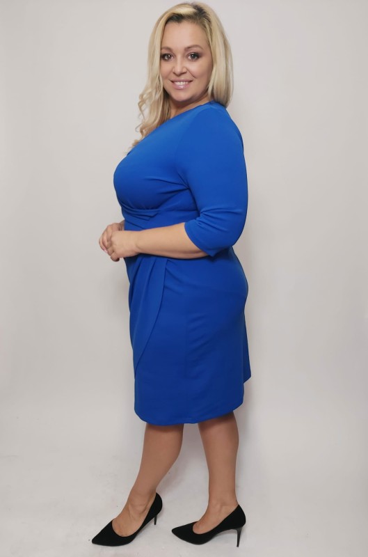 Sukienka plus size - NICOLE - GŁADKI MATERIAŁ  ( r. 44-52)  