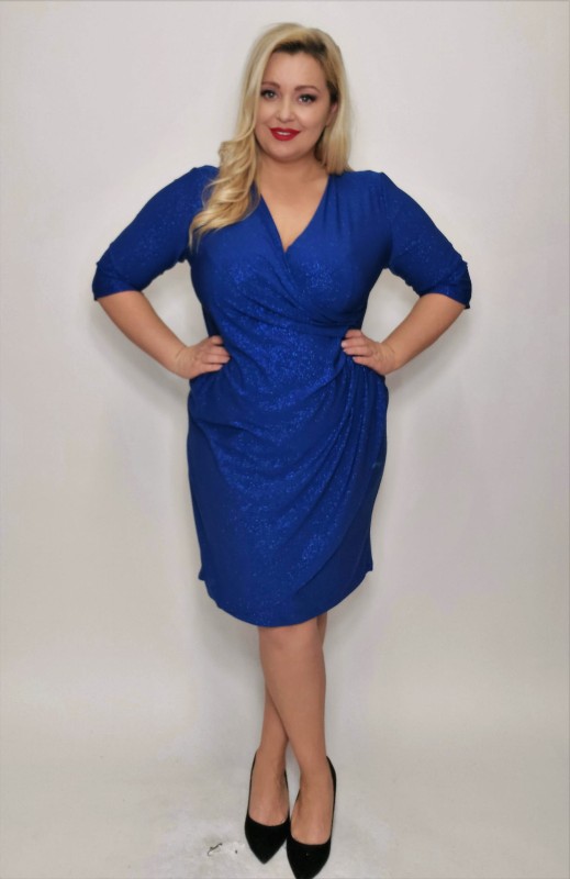 Sukienka plus size z brokatem NICOLE  ( r. 46-52)  
