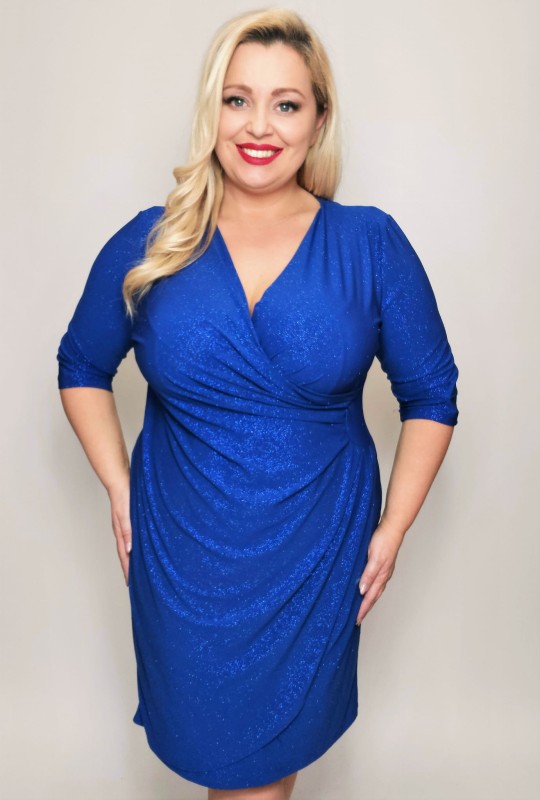 Sukienka plus size z brokatem NICOLE  ( r. 46-52)  