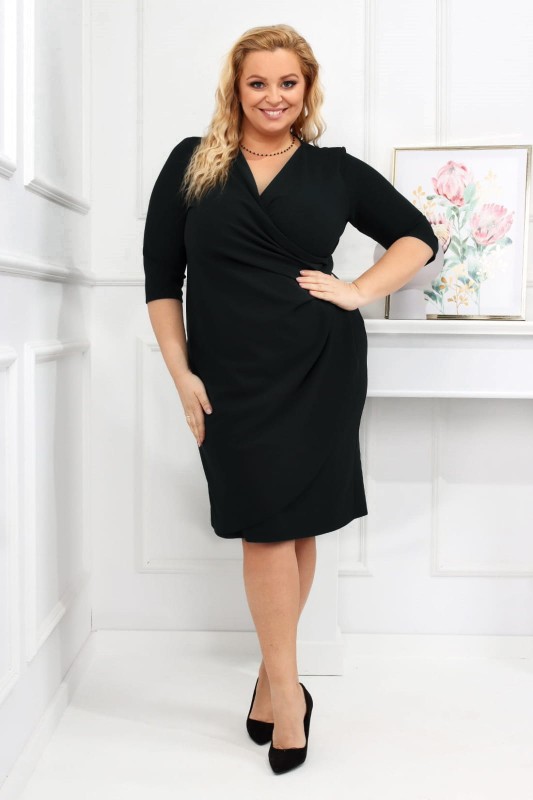Sukienka plus size - NICOLE - GŁADKI MATERIAŁ  ( r. 44-52)   
