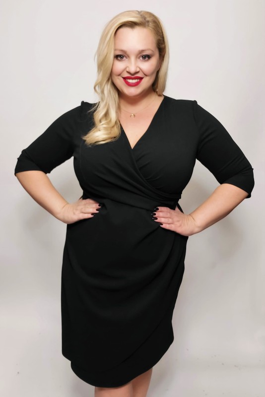Sukienka plus size - NICOLE - GŁADKI MATERIAŁ  ( r. 44-52)   
