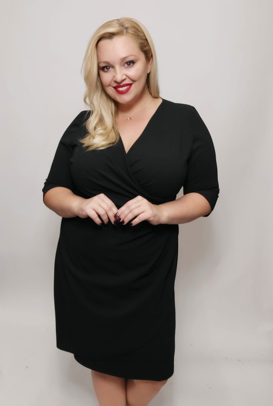 Sukienka plus size - NICOLE - GŁADKI MATERIAŁ  ( r. 44-52)   