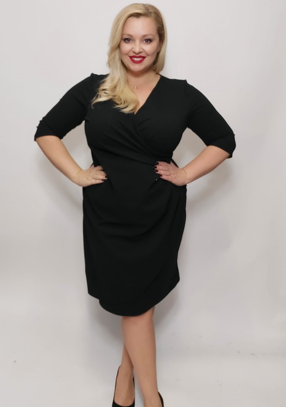 Sukienka plus size - NICOLE - GŁADKI MATERIAŁ  ( r. 44-52)   