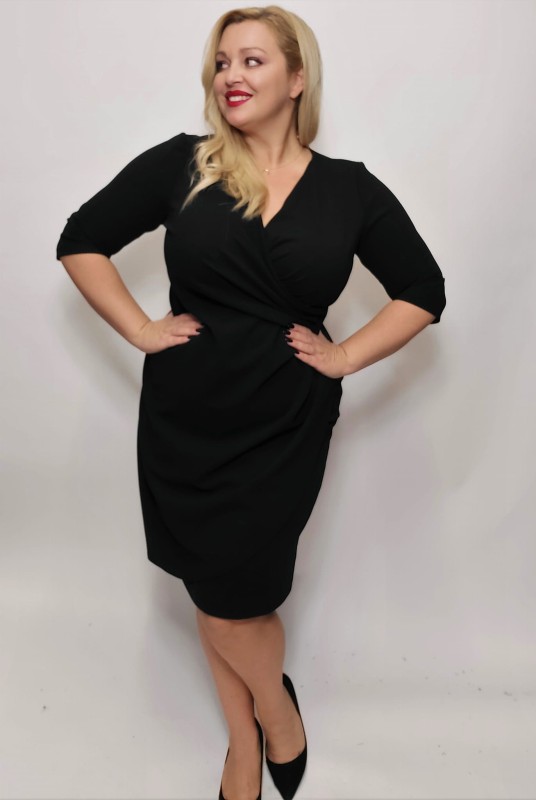 Sukienka plus size - NICOLE - GŁADKI MATERIAŁ  ( r. 44-52)   