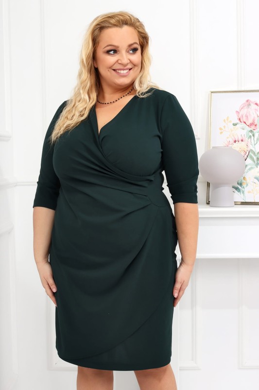 Sukienka plus size - NICOLE - GŁADKI MATERIAŁ  ( r. 44-52)   