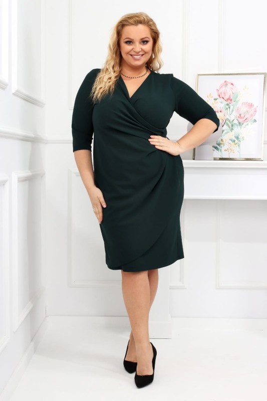 Sukienka plus size - NICOLE - GŁADKI MATERIAŁ  ( r. 44-52)   