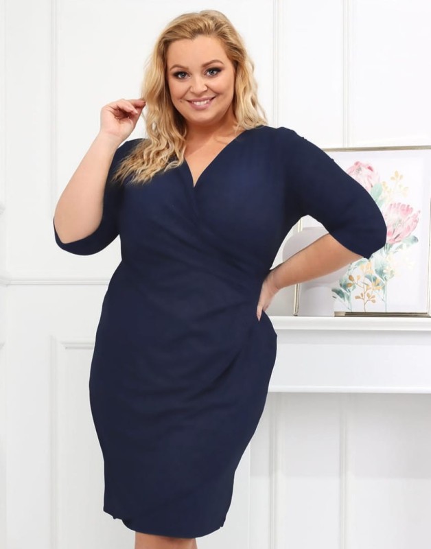 Sukienka plus size - NICOLE - GŁADKI MATERIAŁ  ( r. 44-52) 