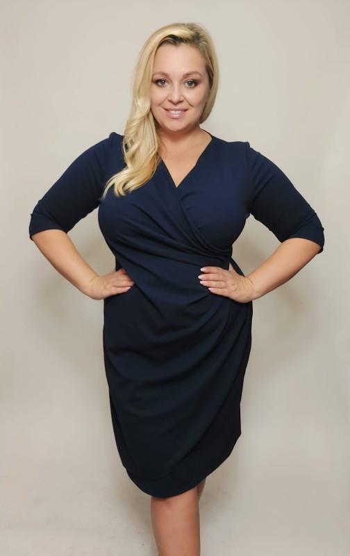 Sukienka plus size - NICOLE - GŁADKI MATERIAŁ  ( r. 44-52) 