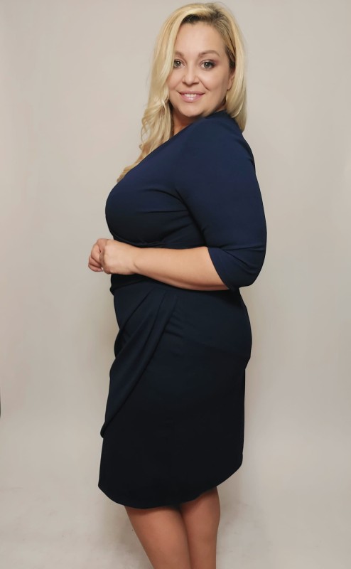 Sukienka plus size - NICOLE - GŁADKI MATERIAŁ  ( r. 44-52) 