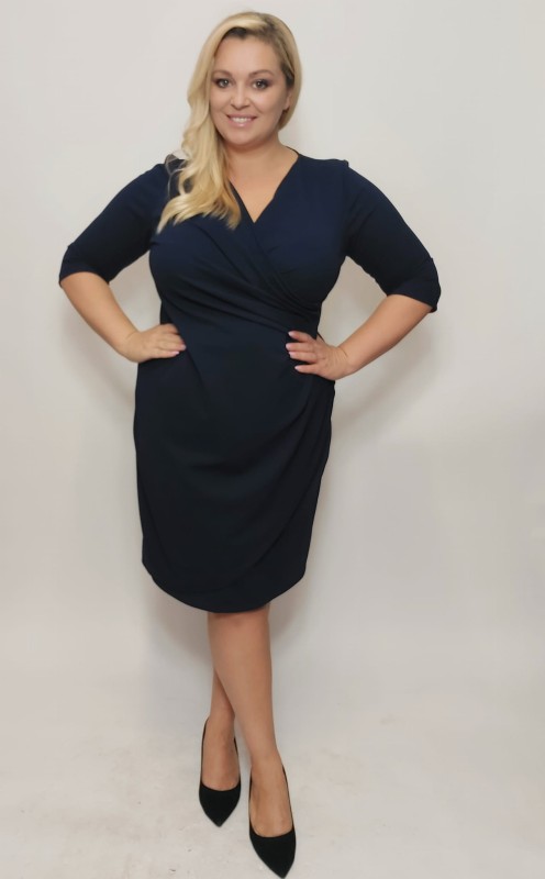 Sukienka plus size - NICOLE - GŁADKI MATERIAŁ  ( r. 44-52) 