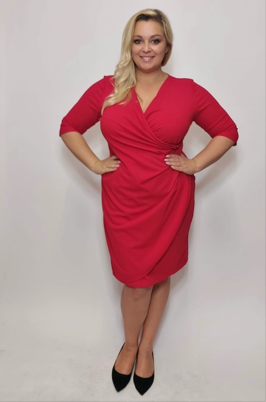 Sukienka plus size - NICOLE - GŁADKI MATERIAŁ  ( r. 44-52)  