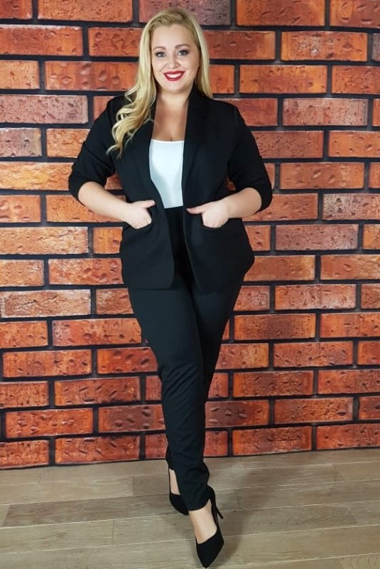 Garnitur plus size - spodnie + marynarka ( r. 46-56)   FELICE BESTSELLER 