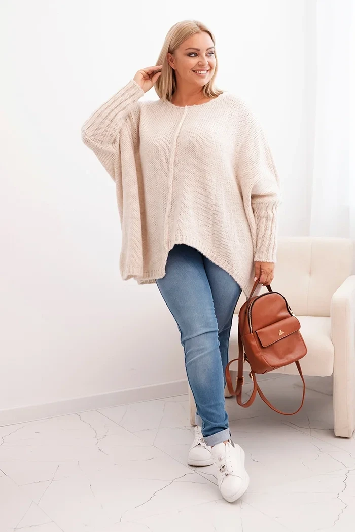 Sweter damska Plus Size z akrylem o luźnym kroju ( r. 46-60)  