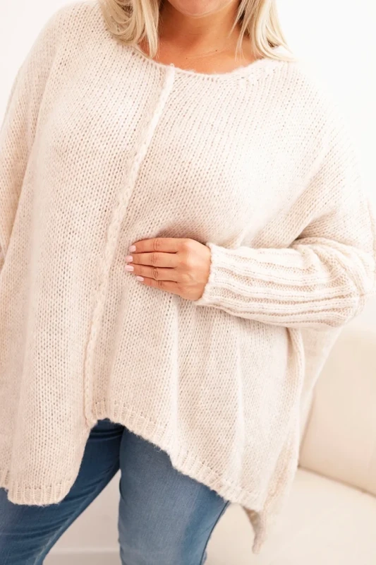 Sweter damska Plus Size z akrylem o luźnym kroju ( r. 46-60)  