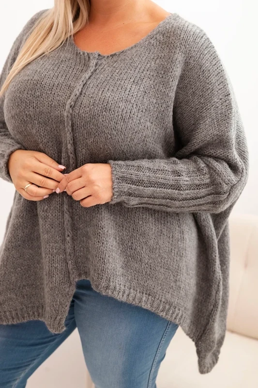 Sweter damska Plus Size z akrylem o luźnym kroju ( r. 46-60) 