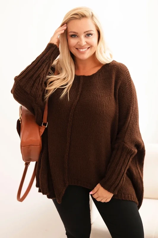 Sweter damska Plus Size z akrylem o luźnym kroju ( r. 46-60) 