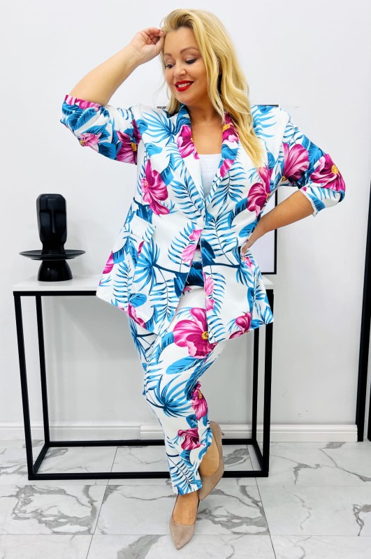 Garnitur plus size LOVE PRINT niebieski  KOLEKCJA LIMITOWANA  ( r. 48-54)  WYSYŁKA 24H  