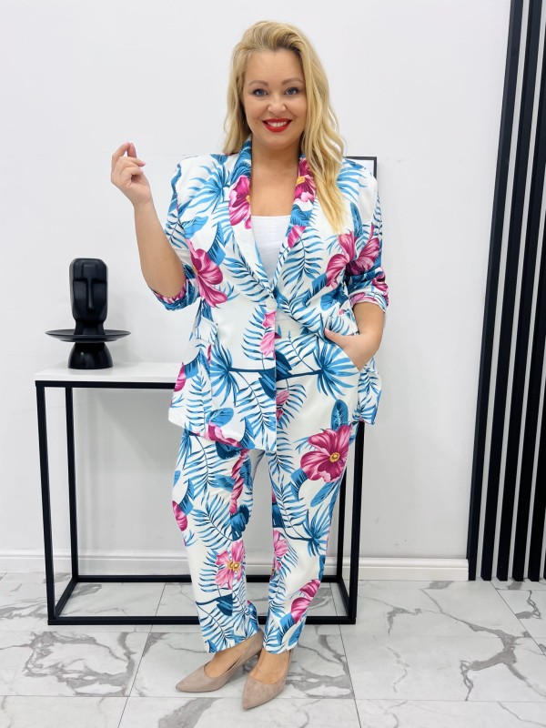 Garnitur plus size LOVE PRINT niebieski  KOLEKCJA LIMITOWANA  ( r. 48-54)  WYSYŁKA 24H  