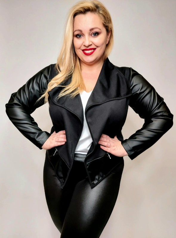Narzutka ala ramoneska plus size - eko skóra  ( r. 42-54) BESTSELLER 
