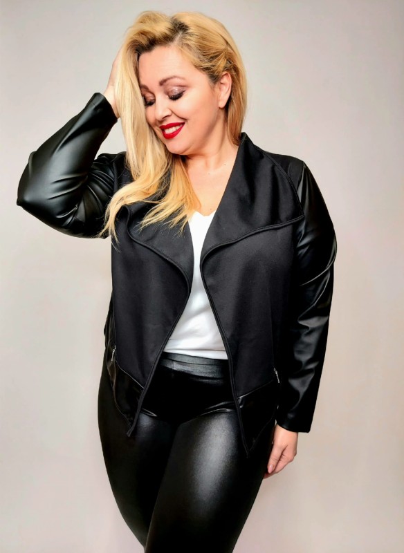Narzutka ala ramoneska plus size - eko skóra  ( r. 42-54) BESTSELLER 