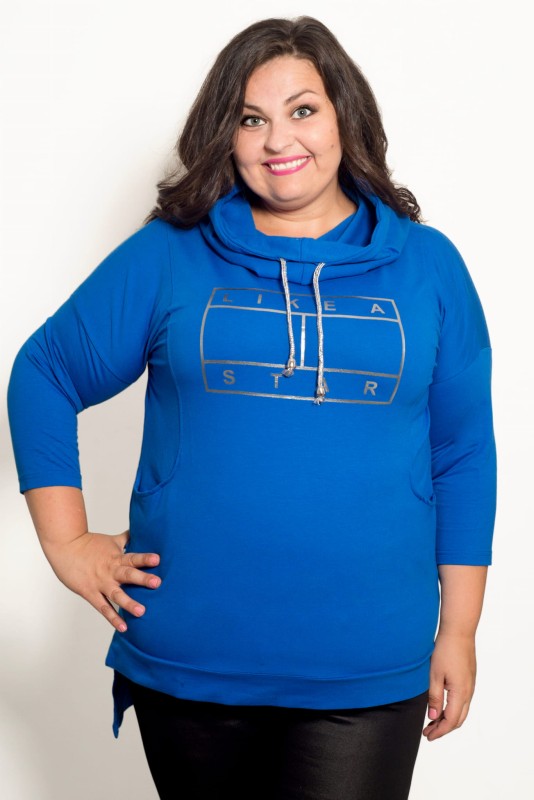 Bluza plus size  z napisem LIKE A STAR ( r. 46-52) -WYSYŁKA 24H  