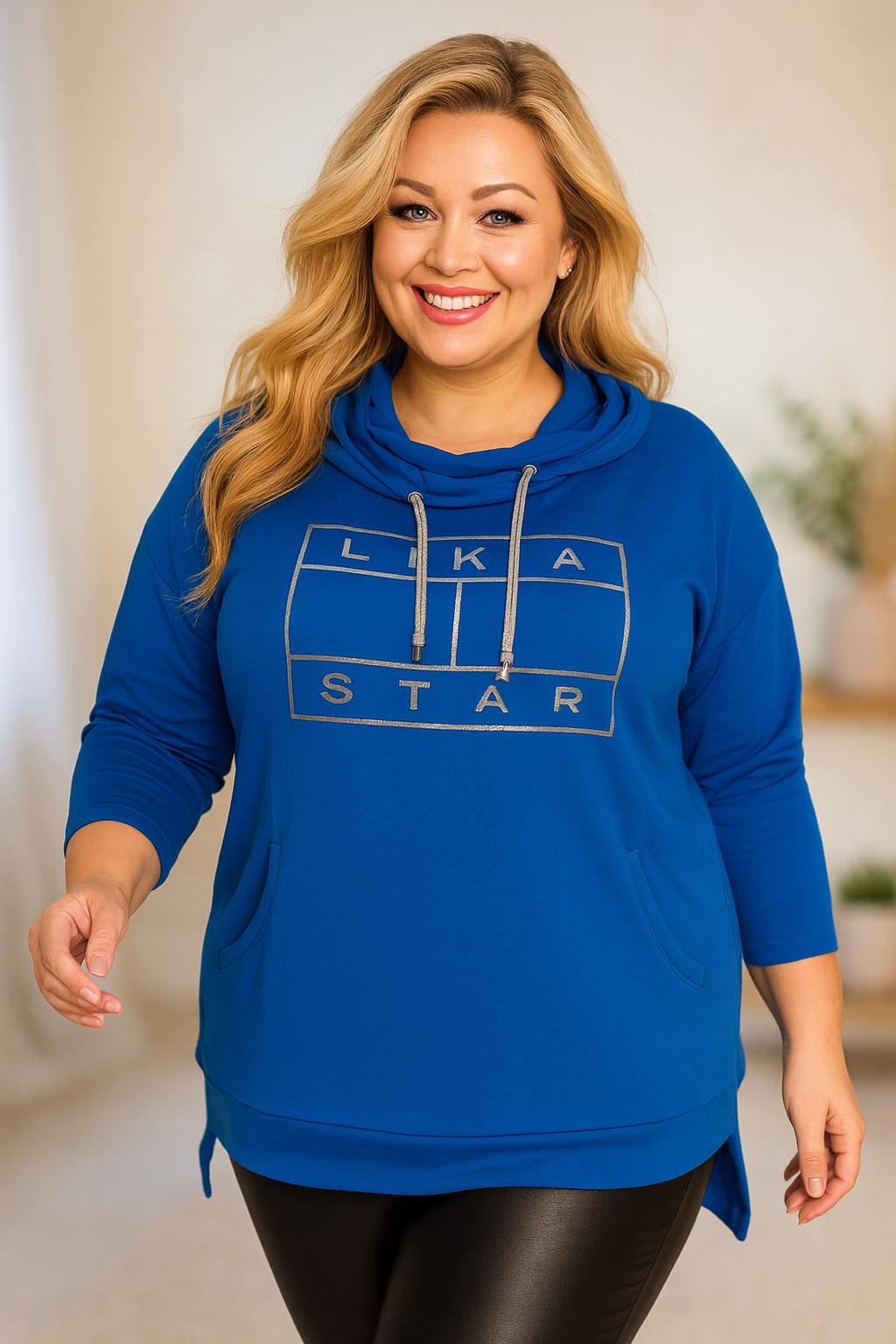 Bluza plus size  z napisem LIKE A STAR ( r. 46-52) -WYSYŁKA 24H  