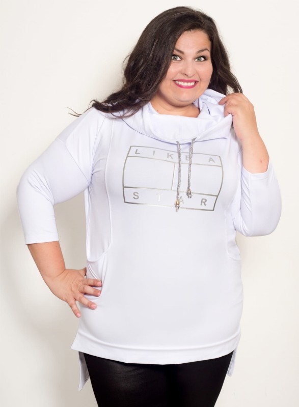 Bluza plus size  z napisem LIKE A STAR ( r. 46-52) -WYSYŁKA 24H  