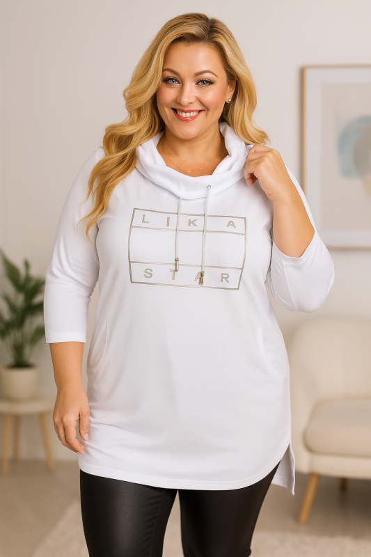 Bluza plus size  z napisem LIKE A STAR ( r. 46-52) -WYSYŁKA 24H  