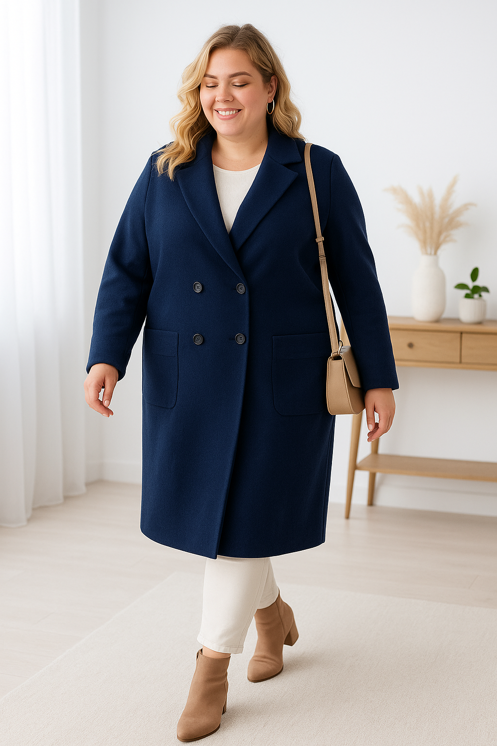 Płaszczyk flauszowy z guzikami  ( 48-54)