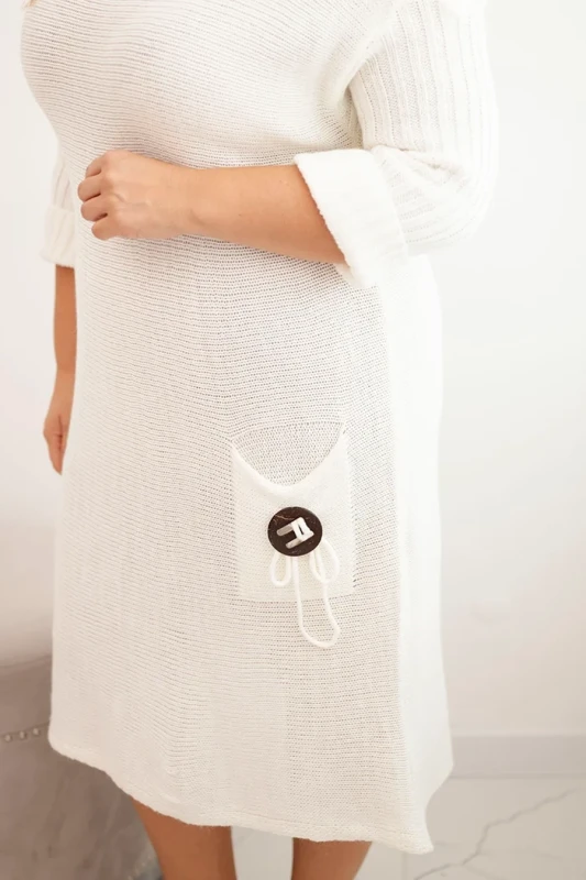 Sukienka swetrowa damska Plus Size z moherem oversize z kieszenią   