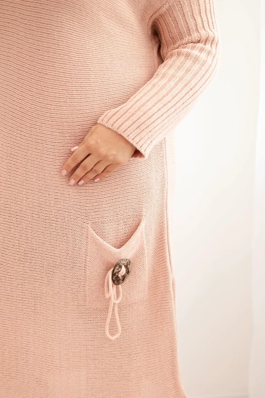 Sukienka swetrowa damska Plus Size z moherem oversize z kieszenią    