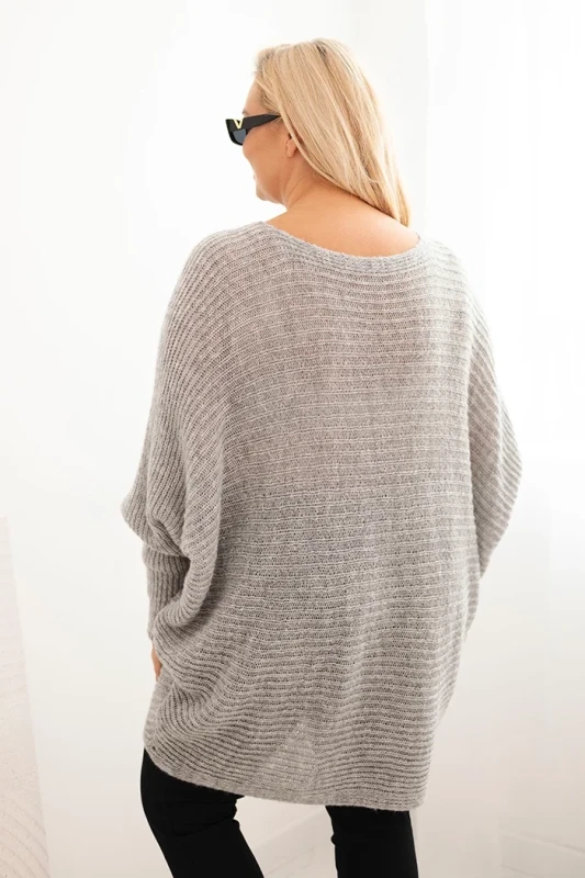 Sweter damski Plus Size z moherem – ponczo ( r. 48-56)