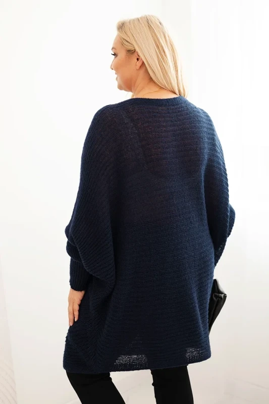 Sweter damski Plus Size z moherem – ponczo ( r. 48-56)  