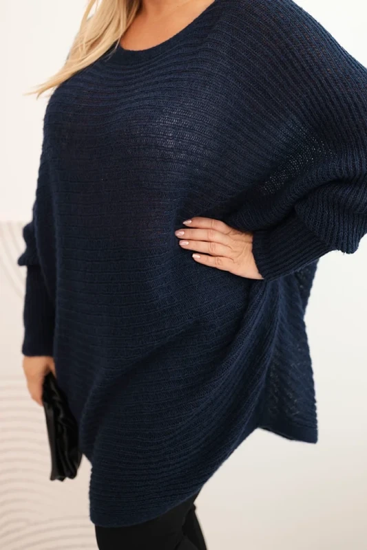Sweter damski Plus Size z moherem – ponczo ( r. 48-56)  