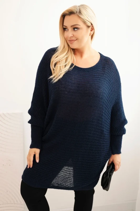 Sweter damski Plus Size z moherem – ponczo ( r. 48-56)  