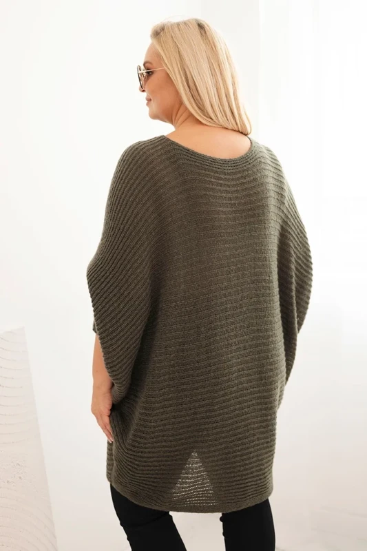 Sweter damski Plus Size z moherem – ponczo ( r. 48-56)    