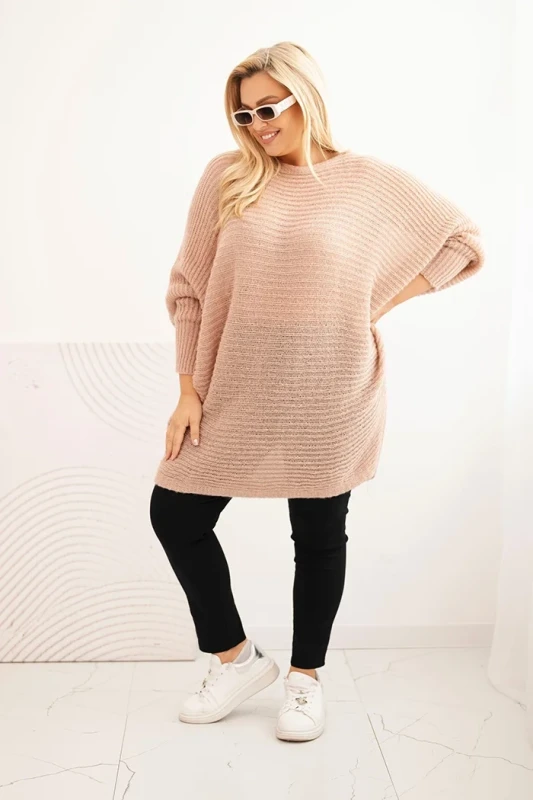 Sweter damski Plus Size z moherem – ponczo ( r. 48-56)     