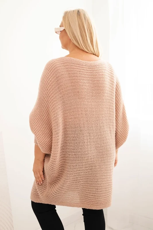 Sweter damski Plus Size z moherem – ponczo ( r. 48-56)     