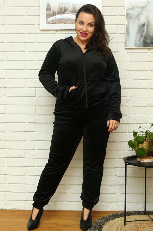  Welurowy komplet dresowy plus size ROZPINANY Z KAPTUREM ( r. 44-54) WYPRZEDAŻ-WYSYŁKA 24H BESTSELLER  